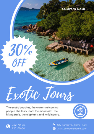 Exotic Tours Discount Offer Poster A3 Design Template