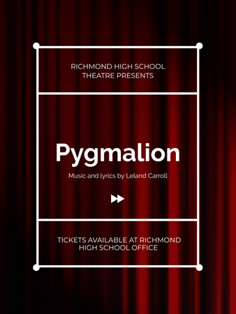 Pygmalion playing with audience in theater Poster US Modelo de Design