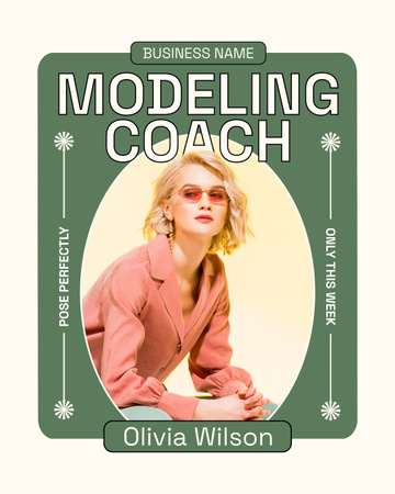 Serviços de treinador de modelo com mulher bonita Instagram Post Vertical Modelo de Design