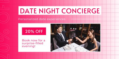 Personal Dating Concierge Services with Great Discount Twitter Design Template