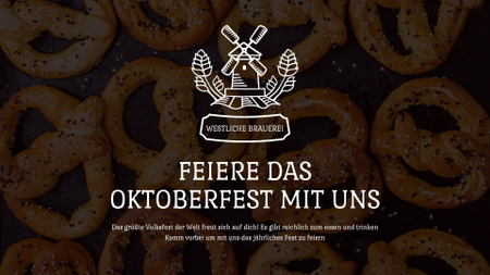 Oktoberfest Offer Pretzels with Sesame Full HD video Design Template