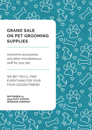 Grand sale of pet grooming supplies Poster tervezősablon