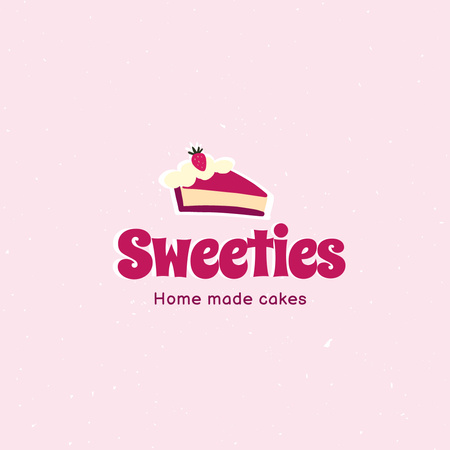 Bakery Ad with Sweet Cherry Cake Logo Design Template