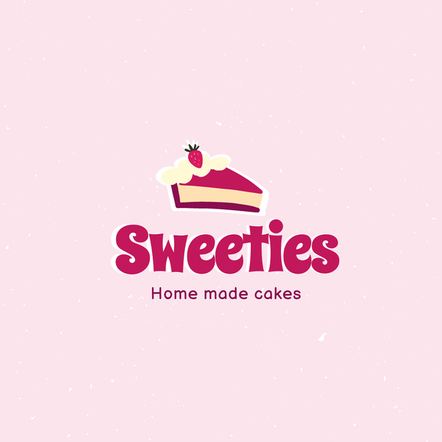 Bakery Ad with Sweet Cherry Cake Logoデザインテンプレート