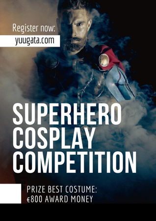 Superhero Cosplay Competition Poster Design Template