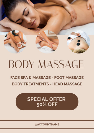 Special Offer for Body Massage Poster Design Template