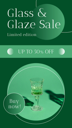 Fine Glass Drinkware At Half Price Instagram Story Modelo de Design