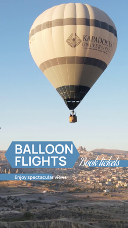 Template di design Offerta di voli in mongolfiera con paesaggio panoramico Instagram Video Story
