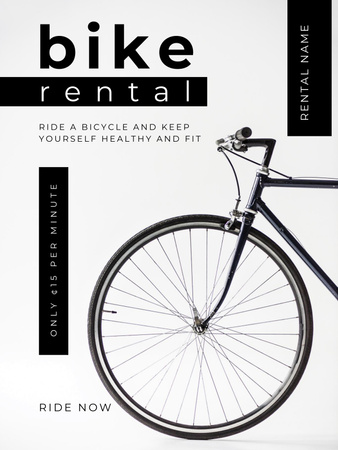 Bicycle Rental Ad Poster US Design Template