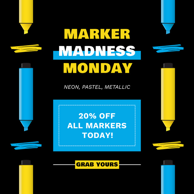 Platilla de diseño Offer Discounts on All Types of Markers Instagram