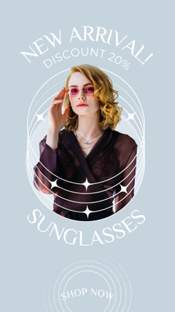 Plantilla de diseño de Summer Sunglasses Collection Ad Instagram Story 