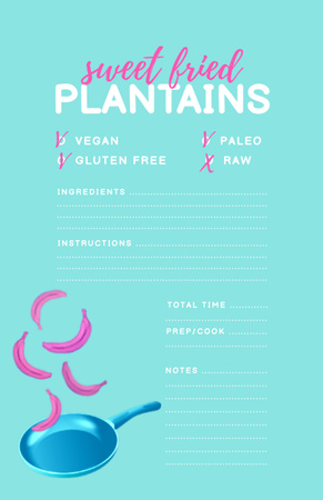 Platilla de diseño Sweet Fried Plantains Cooking Steps Recipe Card