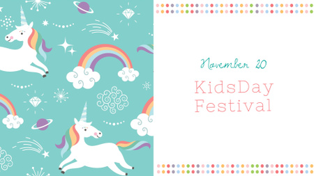 Children's Day Festival Announcement FB event cover Design Template