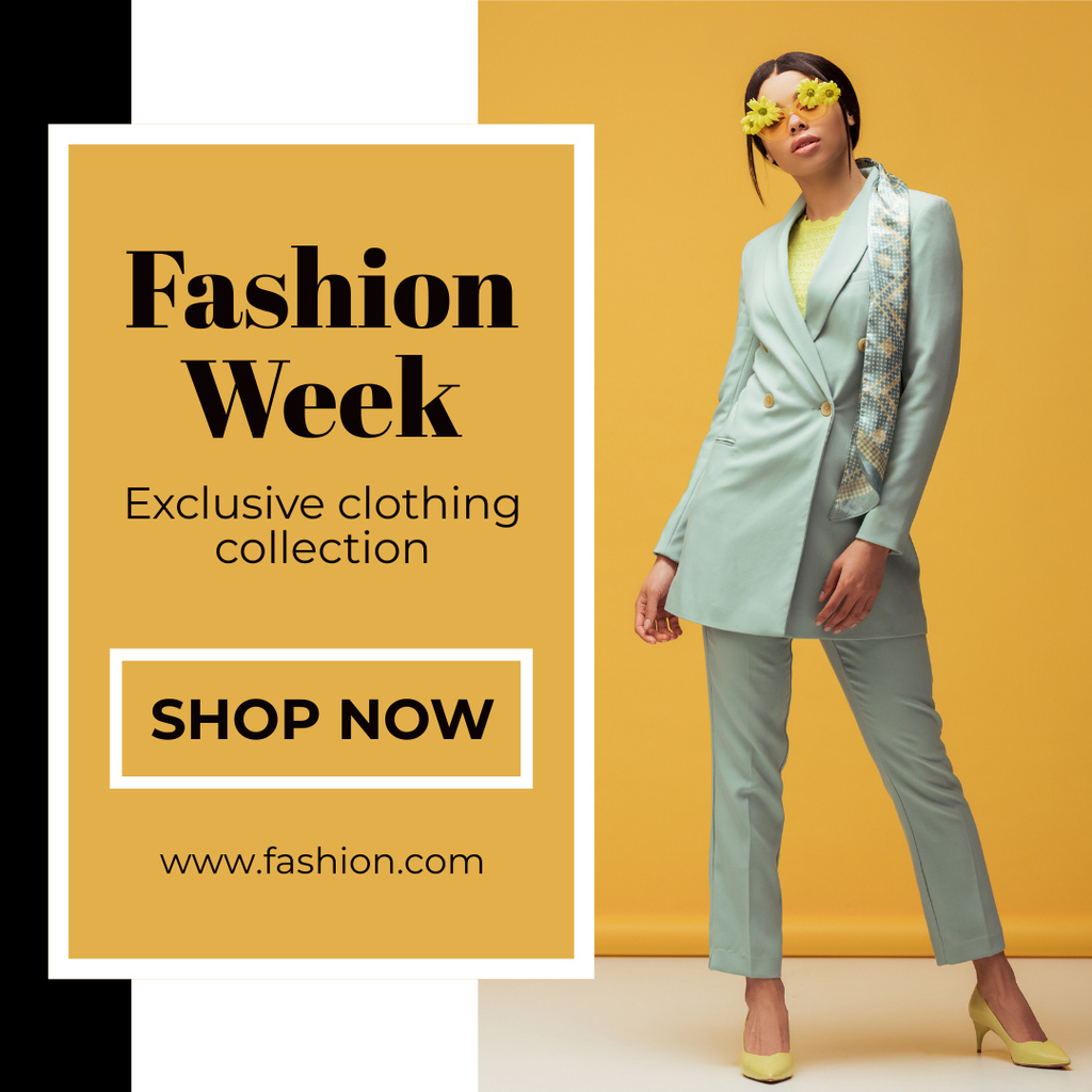 Designvorlage Exclusive Clothing Collection During Fashion Week für Instagram