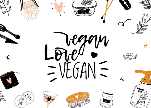 Vegan Nutrition Promotion Postcard 5x7in Design Template
