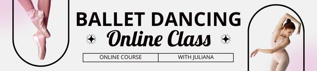 Announcement of Ballet Dancing Online Class Ebay Store Billboardデザインテンプレート