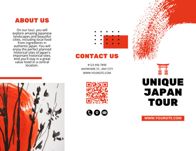 Designvorlage Unique Japan Tour für Brochure 8.5x11in