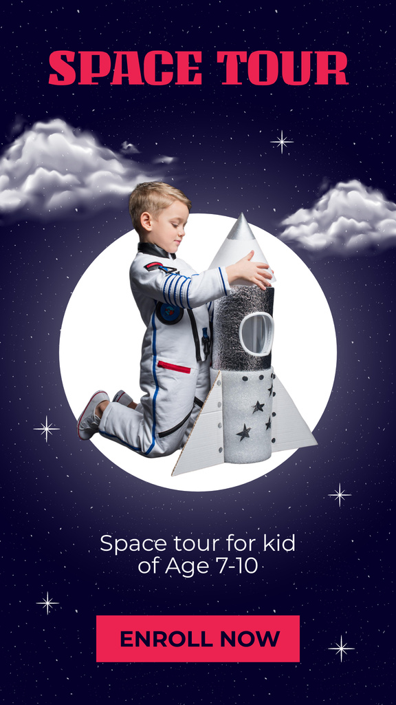 Space Tour Advertisement Instagram Story Πρότυπο σχεδίασης