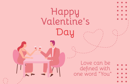 Ontwerpsjabloon van Thank You Card 5.5x8.5in van Sentimental Valentine's Day Festivities of a Couple in Love