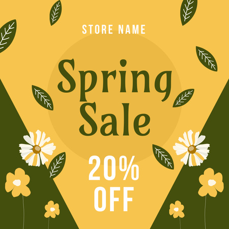 Platilla de diseño Spring Sale Offer with Flowers Instagram