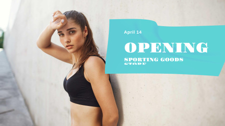 Sports Store Opening Announcement FB event cover Modelo de Design