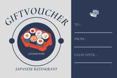 Japanese Restaurant Gift Voucher Offer in Blue