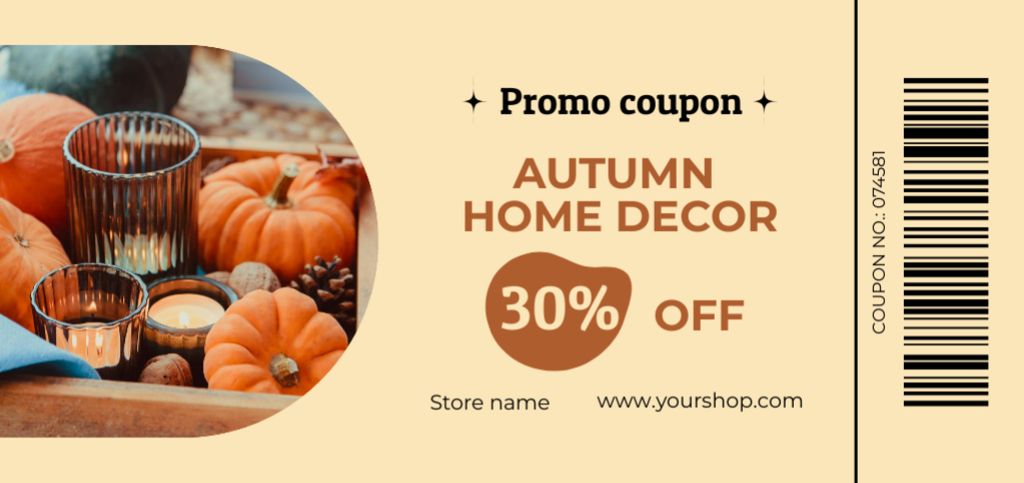 Ontwerpsjabloon van Coupon Din Large van Autumn Home Decor Items