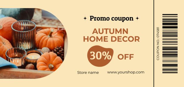 Plantilla de diseño de Autumn Home Decor Items Coupon Din Large 