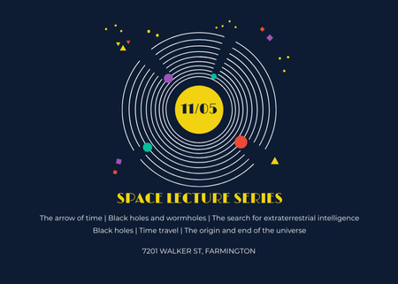 Platilla de diseño Space Event Announcement with Space Objects System Flyer 5x7in Horizontal