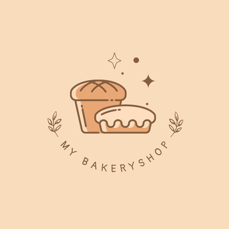 Bakery Shop Beige Simple Animated Logo Design Template
