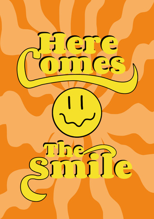 Inspirational Phrase with Smiling Emoji Poster Design Template