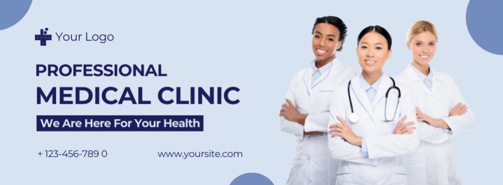 Professional Medical Clinic Services Facebook cover Design Template