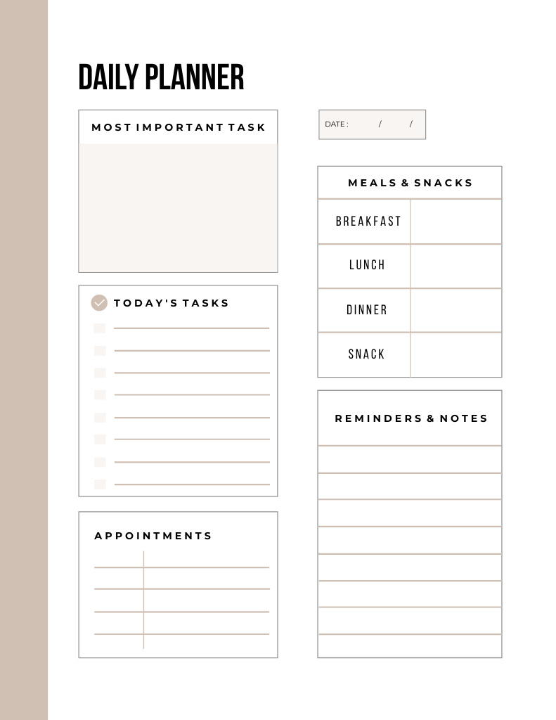 Template di design Minimalist Conservative Daily Task List Notepad 8.5x11in
