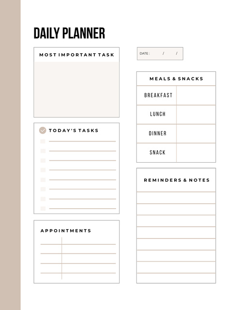 Minimalist Conservative Daily Task List Notepad 8.5x11in Design Template