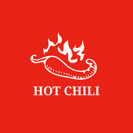 Fire Chili Pepper Illustration Logo Design Template