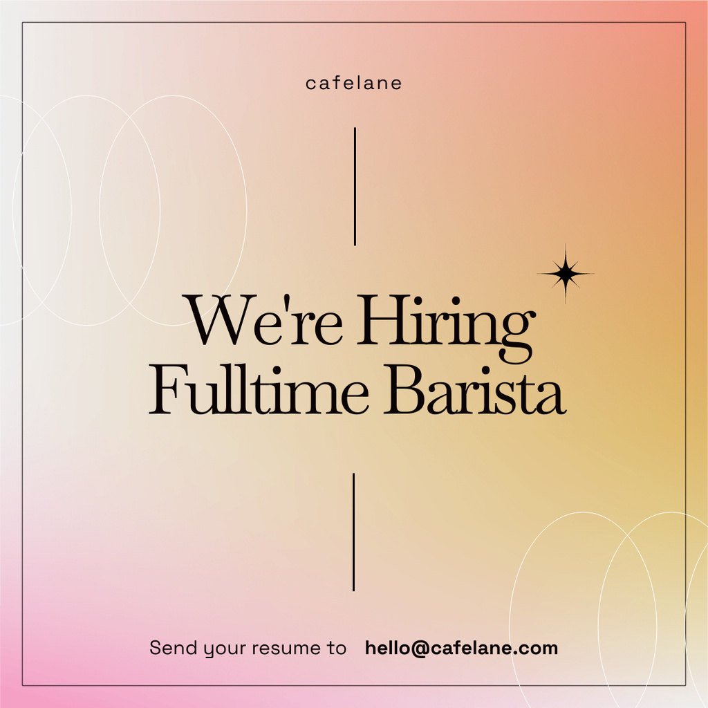We are Hiring Full Time Barista Instagram – шаблон для дизайна