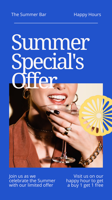 Summer Specials in Bar Instagram Video Storyデザインテンプレート