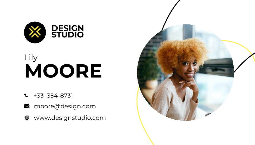 Design Studio Services Offer Layout Business Card USデザインテンプレート