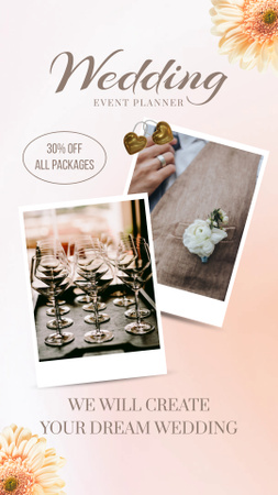 Wedding Event Planner Services With Discount Instagram Video Story tervezősablon