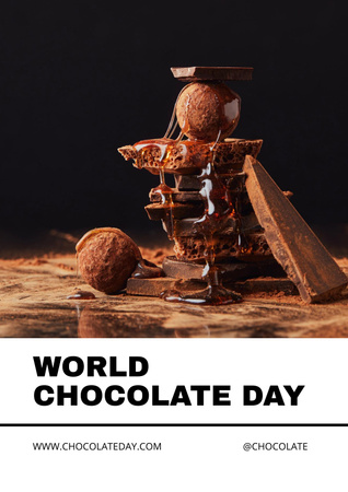 World Chocolate Day Announcement Poster Πρότυπο σχεδίασης