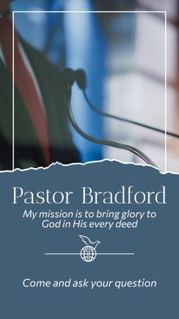Ontwerpsjabloon van Instagram Video Story van Pastor Preaching Service Promotion
