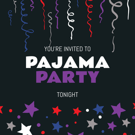 Pajama Party Announcement with Bright Illustration Instagram Design Template