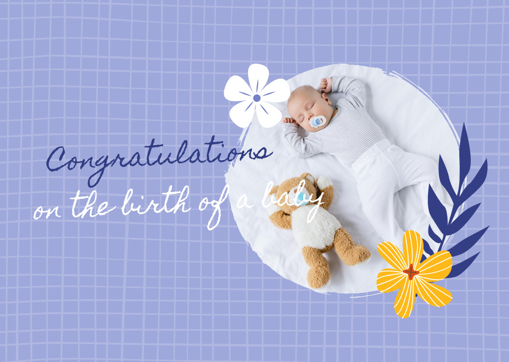 Modèle de visuel Card - Congratulations Birth of a Baby - Card