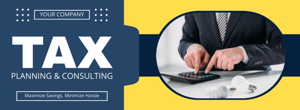 Offer of Tax Planning and Consulting Services Facebook cover – шаблон для дизайну