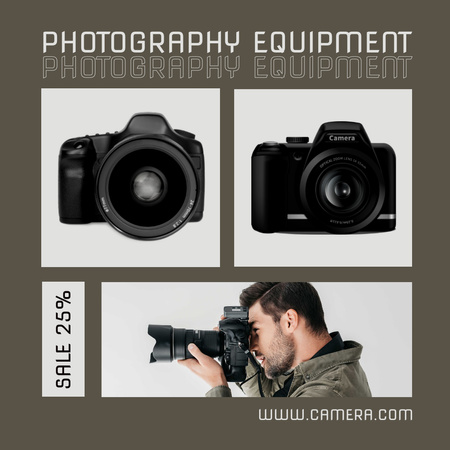Designvorlage Angebot zum Verkauf von technischer Fotoausrüstung für Instagram