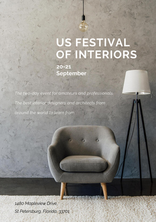 Festival of Interiors Announcement Poster Design Template