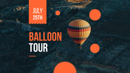 Hot Air Balloon Flight Offer in July FB event cover Design Template