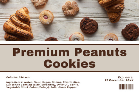 Premium Peanut Cookies Label Design Template