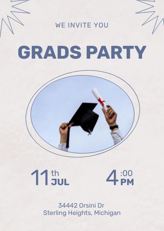 Graduation Party Announcement Invitation Modelo de Design