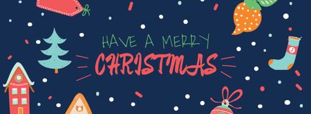 Platilla de diseño Christmas Greeting with Holiday Attributes Facebook cover